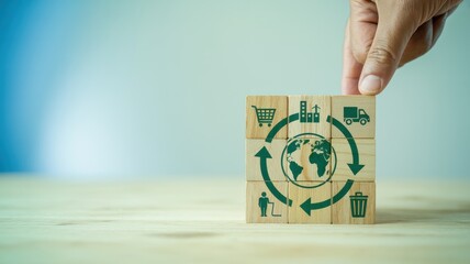 Sustainable Cycle A Conceptual Image of Eco-Friendly Practices, Global Recycling, and Environmental Responsibility in a Circular Economy