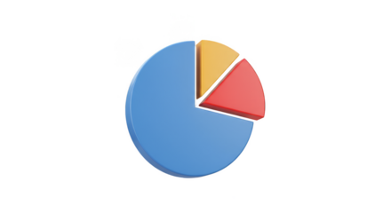 3d Pie Chart Diagram Visualization for Business Data Analysis
