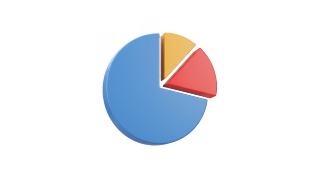3d Pie Chart Diagram Visualization for Business Data Analysis - Powered by Adobe