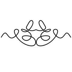 Minimalist black symmetrical flourish design on a white background. Ideal for decorative borders, logos, wedding invites, tattoos, and elegant graphic accents.