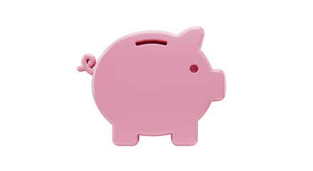 Obraz premium 3d Pink Piggy Bank Saving Money Concept Transparent Background
