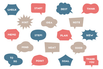 手描き風のふきだし　ベクター　イラスト　セット 　素材　アイコン　フレーム　装飾　囲み　あしらい