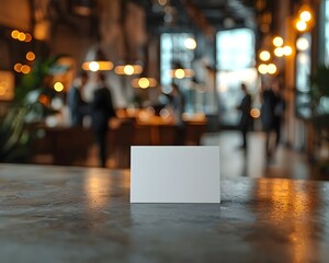 Blank white gift card on desk for farewell event