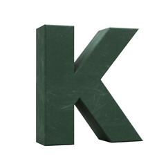Fototapeta premium 3D Letter K Alphabet Isolated Transparent Background