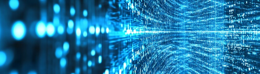 Obraz premium A digital and abstract representation of data flowing through a network
