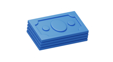 3D Illustration Blue Money Stack Currency Financial Background