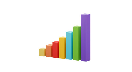 3D Growth Chart Illustration Business Success Transparent Background