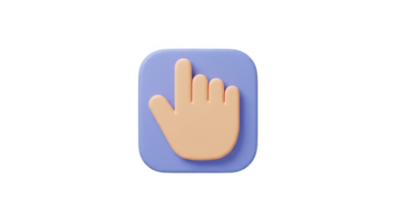 3D Hand Cursor Pointing Finger Selecting Isolated Illustration