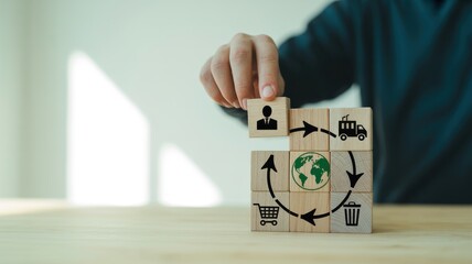 Sustainability Cycle Conceptual Illustration of Ecological Responsibility and Consumer Behavior