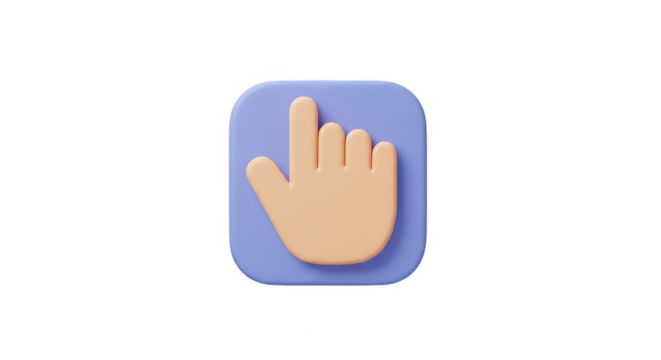 3D Hand Cursor Pointing Finger Selecting Isolated Illustration