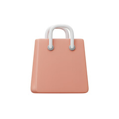 3D Illustration of Pink Shopping Bag Isolated on Transparent Background