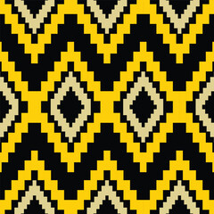 Pixel Art Zigzag Seamless Pattern
