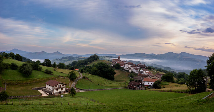 Sunrise from the Baztan Valley viewpoint (Navarra, Spain)