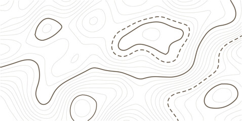 Topographic map in black and white. Geographic topography of mountains in vector illustration. The texture of the topographic image. Ground map of the area. Lines of graphic contour of height. Island