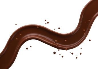 Illustration Chocolate Liquid Splash in Transparent Background Sweet and Smooth