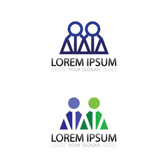People Icon Logo for Unity and Business Organization Concept