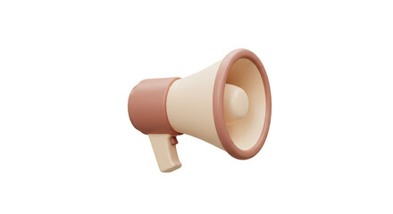 3D Megaphone for Communication Promotion Announcement on Transparent Background