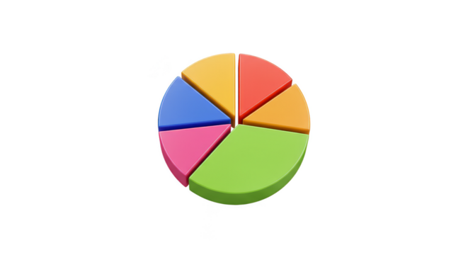 3D Pie Chart Diagram Data Business Report Financial Analysis - Powered by Adobe