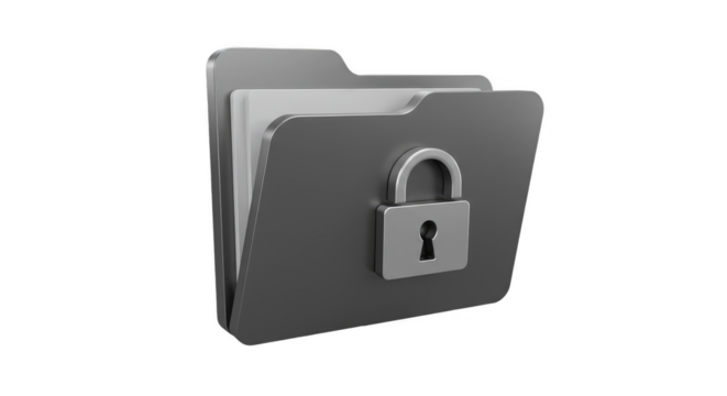 3d Illustration of Secure Folder Padlock Data Protection Privacy