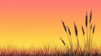 Fototapeta premium Grass with a gradient shadow effect, adding dimension and interest to the composition
