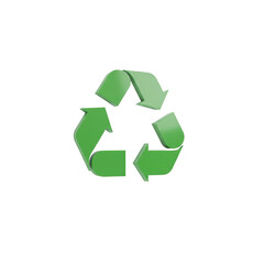 Fototapeta premium 3d Recycle Symbol Green Arrows Transparent Background Illustration