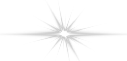 Glowing white beam light star.Transparent template shiny flare light effect. 
