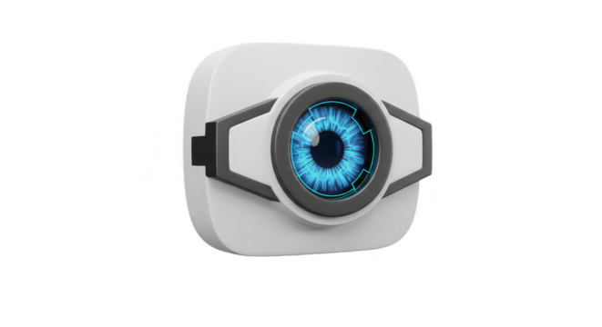 3D Render Security Camera Eye Futuristic Surveillance Technology