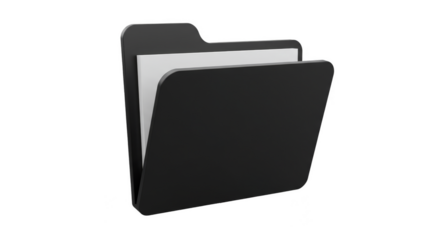 3D Rendered Black Folder Icon for File Document Management Data