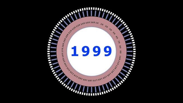 Digital Clock Animation 1999 Countdown Timer Circular Design Abstract Concept Modern Graphic