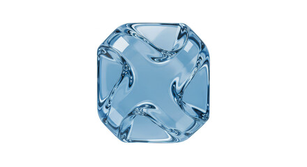 Obraz premium 3D Rendering Blue Ice Crystal Cube Transparent Background