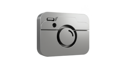 3d Metal Camera Icon for Photography Media Technology Design