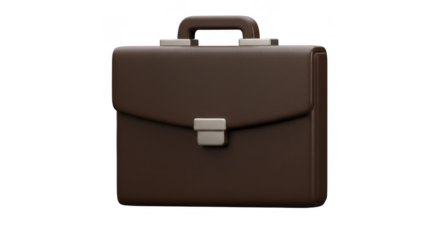 3D Rendering Brown Leather Briefcase for Business Professional Accessory