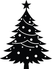Christmas Tree Silhouette Vector Icon