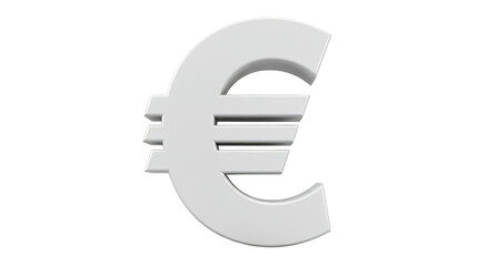 Obraz premium 3D Rendering of Gray Euro Symbol Isolated On Transparent Background