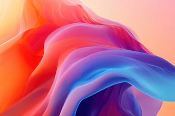 Obraz premium Flowing abstract fabric waves with vibrant color gradients fluid