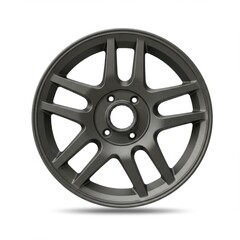 Obraz premium Glossy Black Alloy Wheel with Sleek Design and Ten Spokes