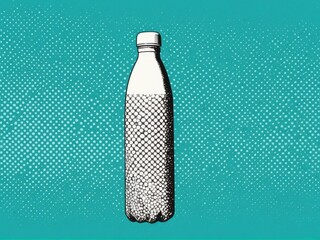  Vibrant Pop Art Water Bottle on Turquoise