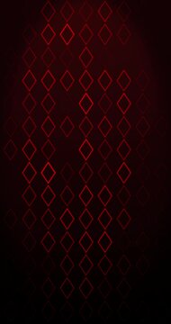 Red diamonds flashing in a red screen. 4K Vertical