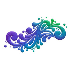 Fototapeta premium Abstract Swirl Design with Transparent Background Curve Ornament