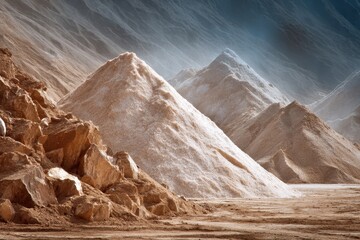 Silica Quartz Quarry Mining for Industrial Supply in Geology