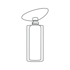 Hand drawn perfume bottle vector. One line continuous drawing. Linear silhouette, minimal icon, beauty fashion print, banner, card, wall art poster, brochure, doodle illustration, fragrance, spray