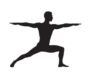 Male silhouette in warrior pose