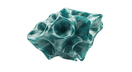 Abstract Blue Crystal Gem Stone Isolated Transparent Background