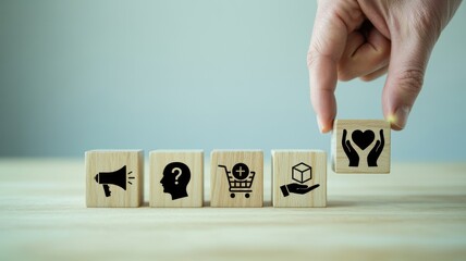 Visualizing Value Wooden Blocks Conveying Key Concepts for Business and Social Responsibility