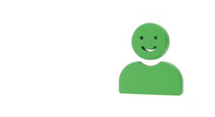 3D Rendering of Green Person Avatar Isolated on Transparent Background