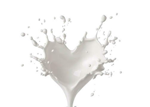 Splash of milk or cream on transparent background, cut out