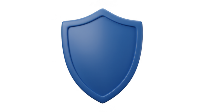 3d Shield in Blue Color Security Protection and Defence Isolated