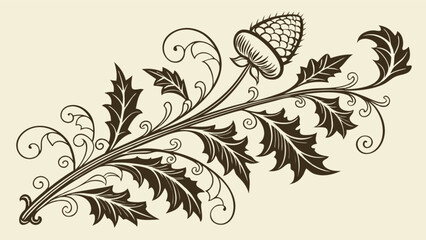 Vintage thistle flower vector illustration for botanical designs and decorative floral elements art work