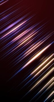 Background of golden shining lines. 4K Vertical