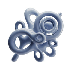Abstract Shape 3D Render Design with Transparent Background